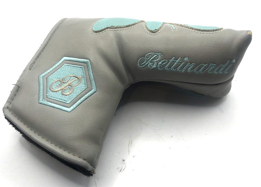 Bettinardi Queen B Blade Putter Head Cover Gray Aqua Leather Queen B Embroidered