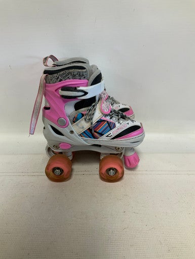 Used VUXUAN ADJ 10-13 Child Roller Quad Skates White Adjustable 11823-S000035963