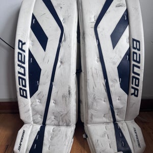 White 34" Senior Bauer One.7 Goalie Leg Pads (Used)