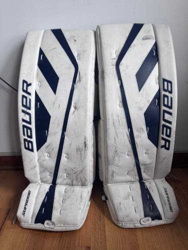 White 34" Senior Bauer One.7 Goalie Leg Pads (Used)