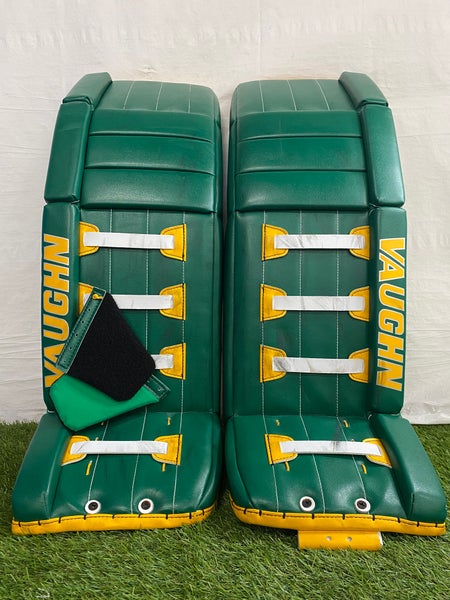 Minnesota North Stars 34" Senior Vaughn Velocity V9 Pro Carbon Goalie Leg Pads Pro Stock (Used)