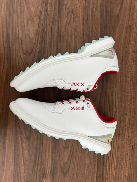 Nike Jordan ADG 5 PGA Golf Mens Masters White Fire Red Silver FQ7874 101 Sz 9