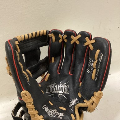 Used Rawlings H105IB BB/SB Glove RH Throw Black And Red 10 1/2" 11725-S000492733