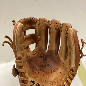 Used Mizuno MM 90 BB/SB Glove RH Throw Brown 10" 11725-S000494291