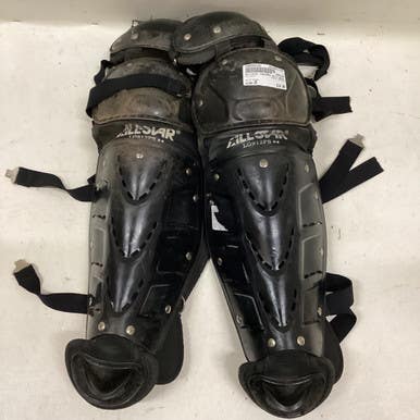 Used All-Star LG912PS Catchers Leg Guards Black Junior 11725-S000494165