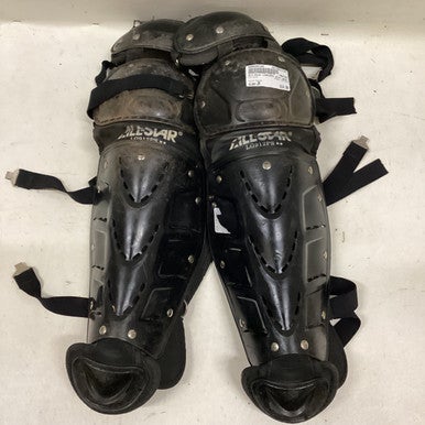 Used All-Star LG912PS Catchers Leg Guards Black Junior 11725-S000494165