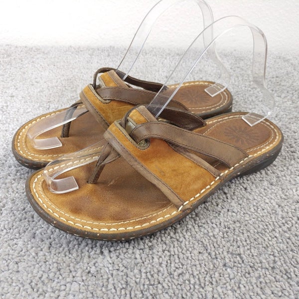 Ugg Matala Sandals Womens Size 6 Shoe Brown Shearling Lined Flip Flop Thong 5701