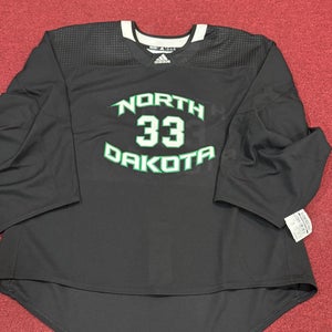 University of North Dakota Black Goalie Cut 60G Adidas Jersey (New) Item#BGC60