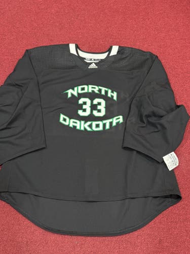 University of North Dakota Black Goalie Cut 60G Adidas Jersey (New) Item#BGC60