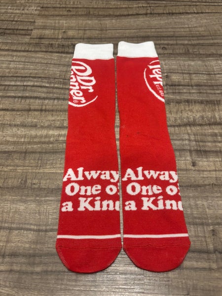 Dr Pepper Soda Crew Socks Adult Large New without Tags