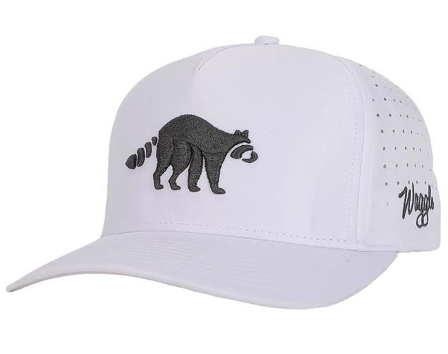 Waggle Golf "Bev Cart Bandit" OG Snapback Hat Cap White One Size NEW!