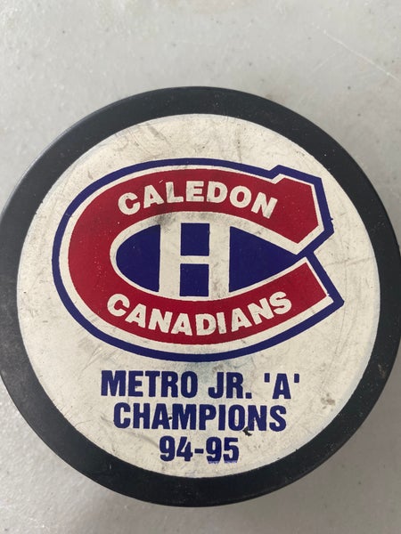 Caledon Canadians puck (OHA JrA)