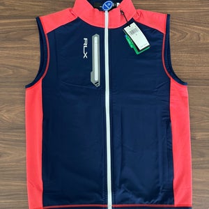 Polo Ralph Lauren RLX Full Zip Golf Vest Red Navy Men’s Sz S $168