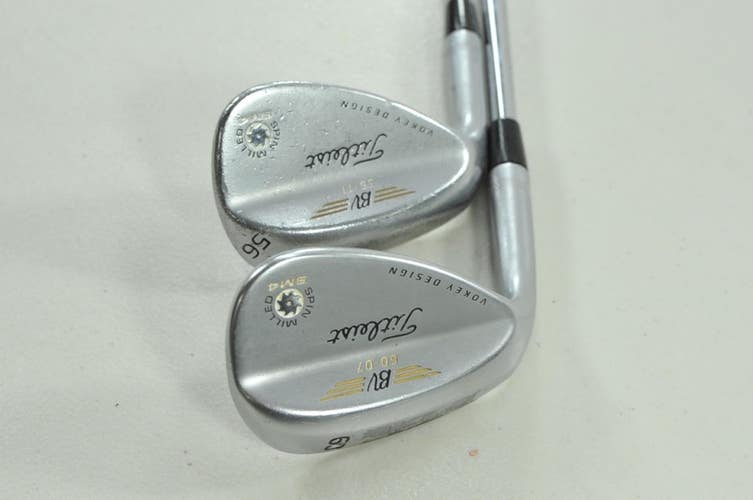 LEFT HANDED Titleist Vokey SM4 Tour Chrome 56*, 60* Wedge Set Steel  # 206038