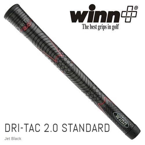 Winn Dri-Tac 2.0 Jet Black Standard Size Golf Grip 52DT-JBK