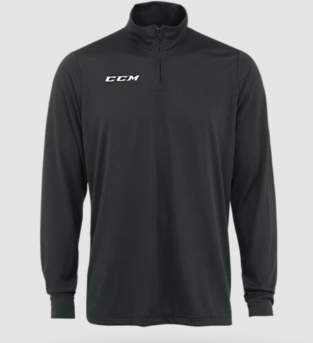 NEW CCM Quarter Zip Pullover, Black, Sr. XL