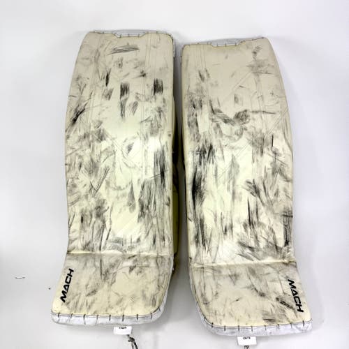 Used White Bauer Supreme Mach Goalie Pads | 35 +1" | Thompson | Vegas Golden Knights
