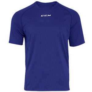 NEW CCM Performance Short Sleeve Loose Fit Top, Navy Blue, Sr. XL