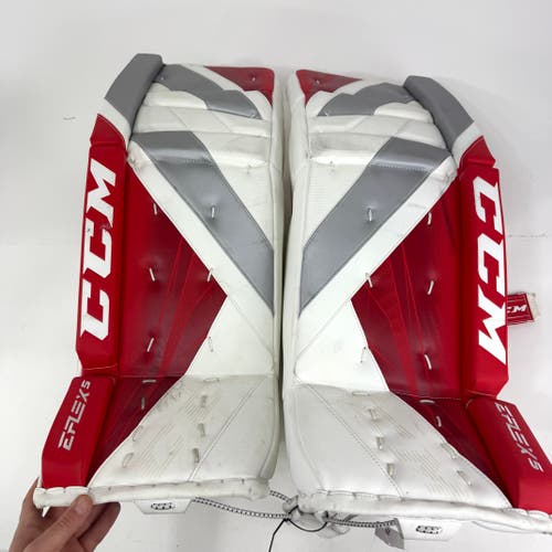 Brand New White and Red CCM Eflex 5 Goalie Pads | 34 +1"
