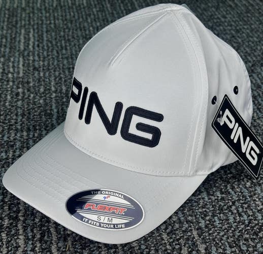 Ping FlexFit Structured Tour Golf Hat Cap White Size: Small/Medium NEW!