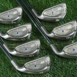 PING ISI IRONS SET 4-PW KARSTEN CUSHIN DGS STIFF FLEX BLUE DOT RIGHT HANDED RH