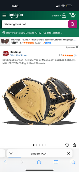 2021 Catcher's RH Rawlings Heart of the Hide Baseball Glove 34" (Used)
