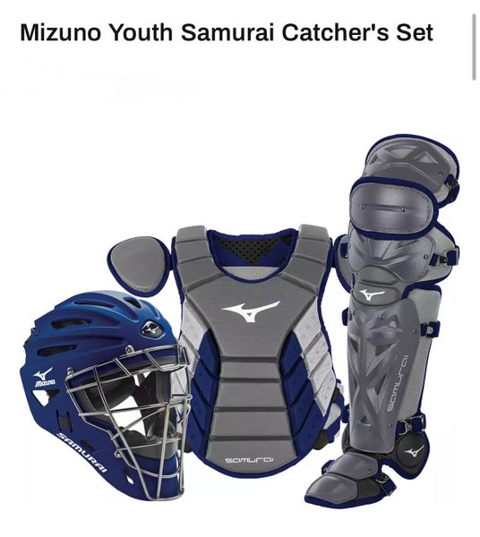 Mizuno Youth Samurai Catcher's Set Grey/Navy