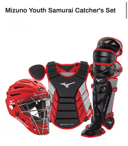Mizuno Youth Samurai Catcher's Set Black/Red