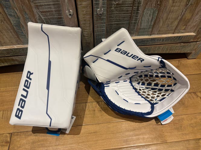 Brand New Pro Stock Bauer Supreme Shadow Pro Goalie Glove & Blocker Set