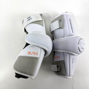 Used Once White Warrior Burn Lacrosse Arm pads | Senior Large - #E312