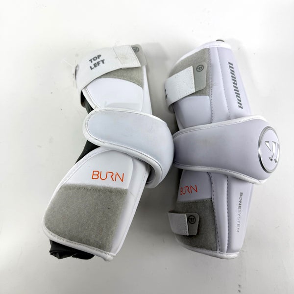 Used Once White Warrior Burn Lacrosse Arm pads | Senior Large - #E312