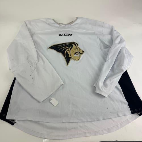 Used White CCM Lindenwood Practice Jersey | Senior XL | E523