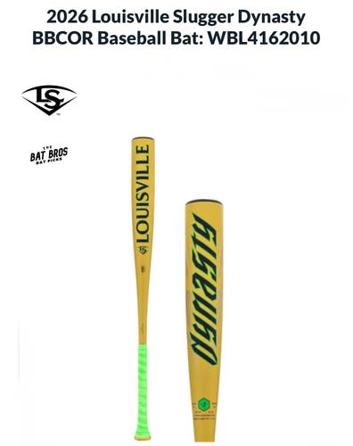 Louisville Slugger 2026 Dynasty Alloy BBCOR Certified Bat (-3) 30 oz 33" (New)