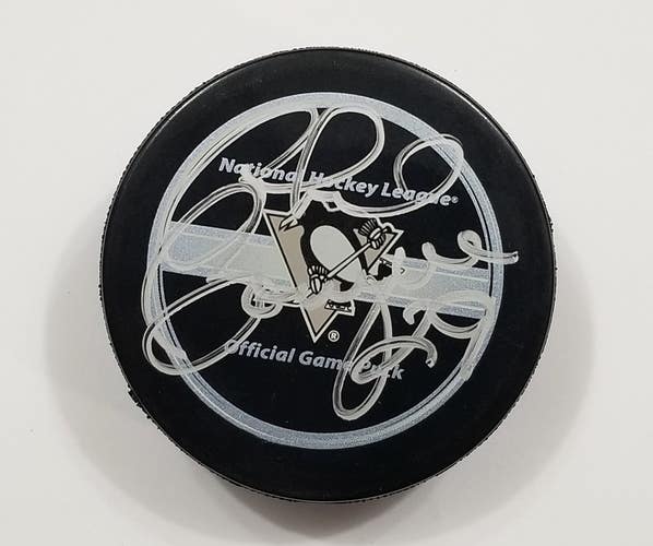 PHIL BOURQUE Autographed Pittsburgh Penguins Signed NHL Hockey Game Puck