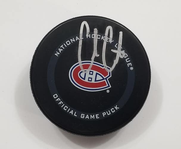 COLE CAUFIELD Autographed Montreal Canadiens Signed NHL Hockey Game Puck