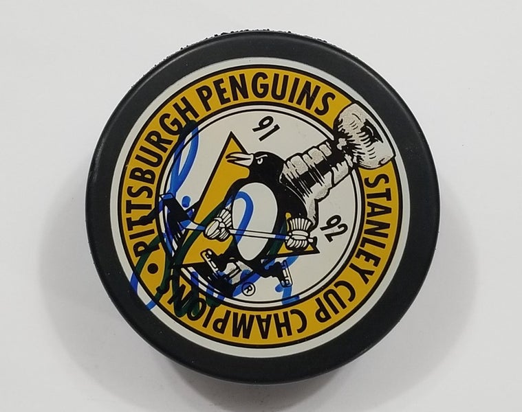 JIM PAEK Autographed Pittsburgh Penguins 91 92 2X Stanley Cup Champs Hockey Puck