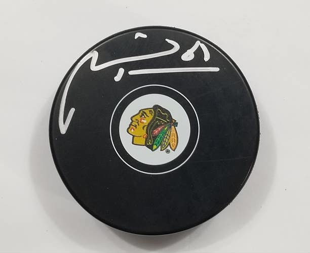 MARIAN HOSSA Autographed Chicago Blackhawks Signed NHL Hockey Puck