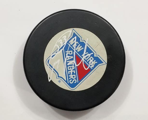 TONY AMONTE Autographed New York Rangers Signed NHL Hockey 1980's 90's GAME PUCK
