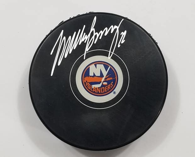 MIKE BOSSY Autographed New York Islanders Signed NHL Hockey Puck LEGEND HOF