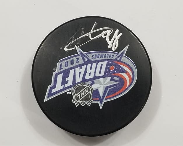 PATRICK KANE Autographed 2007 NHL DRAFT Signed Hockey Puck 1st Pick
