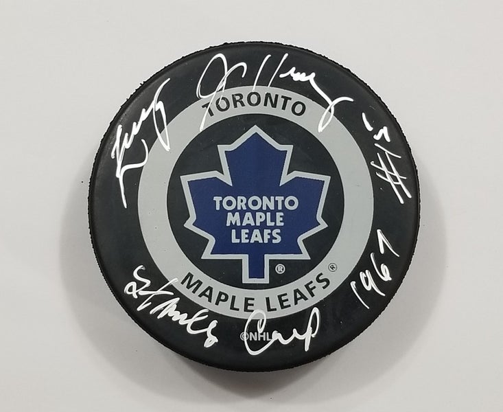 LARRY JEFFREY Autographed Toronto Maple Leafs Signed Game Puck STANLEY CUP '67