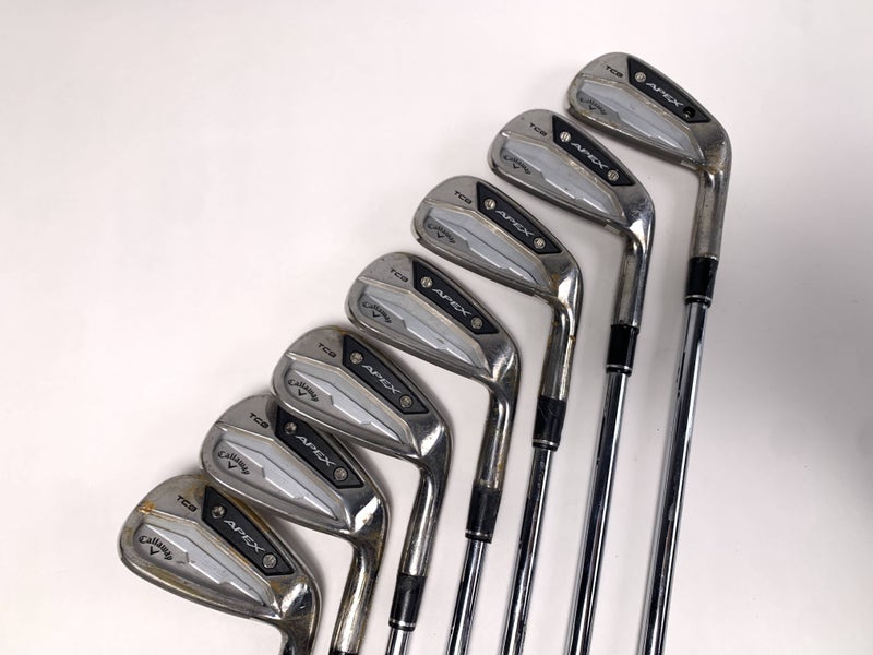 Callaway Apex TCB 24 Raw Iron Set 4-PW Project X LZ 6.0 120g Stiff Steel Mens RH