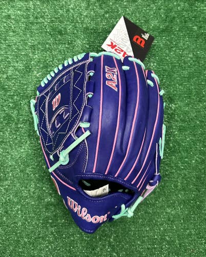Wilson A2K 12" C12 Pitchers Baseball Glove Left Handed - Purple Mint Pink Lefty
