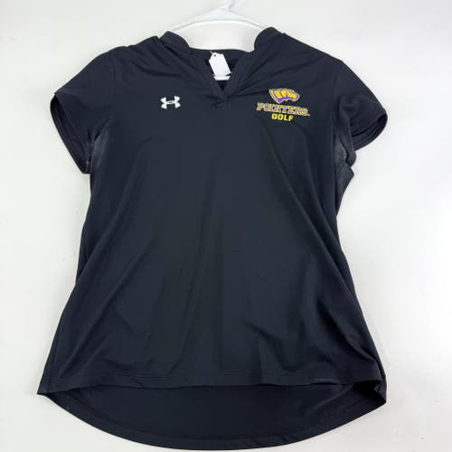 Used Black Under Armour Womens Mach Polo | UWSP Pointers | Womens L | E298