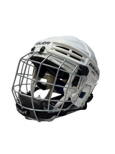 Used Bauer PRODIGY HLMT/CAGE COMBO YTH Helmet Cage Combo White SM 11835-S000201078