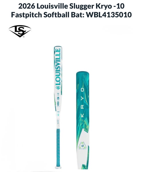 Louisville Slugger 2026 Kryo Composite Bat (-10) 22 oz 32" (New)