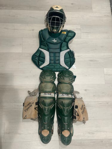 All Star System 7 Catcher's Set with Leg Savers (Used) Green