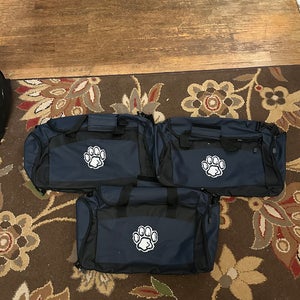 Three Navy Blue Men's Gym Bags