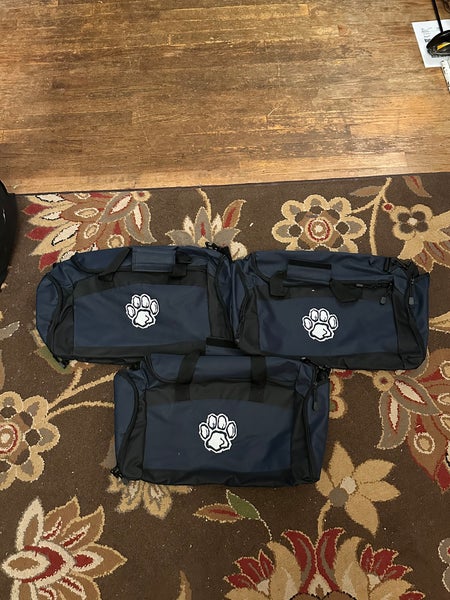 Three Navy Blue Men's Gym Bags
