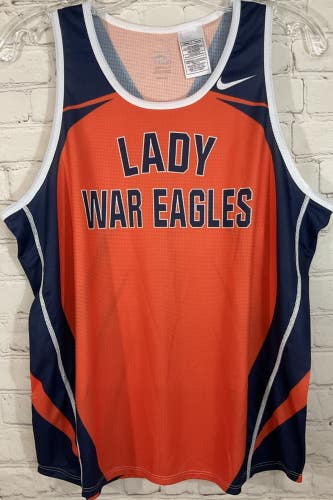 Nike Team Dry Fit Lady War Eagles Basketball Tank Top Jersey Size Large Orange